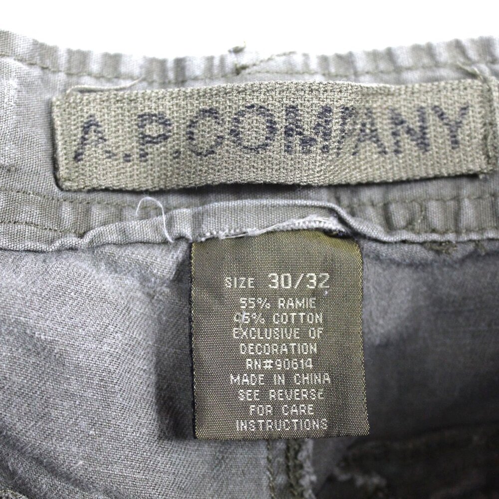 Vintage Y2K AP COMPANY Men's Military Tactical Cargo Pants Size 30x32 Army Green - Picture 5 of 10